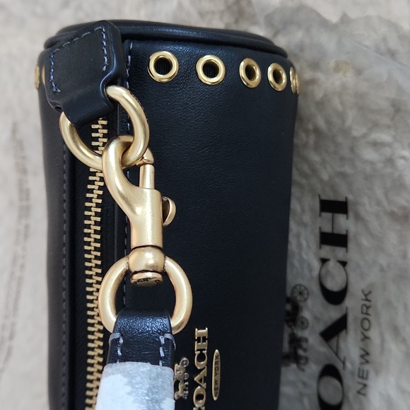 NWT IOP Coach Black Leather Nolita Barrell Bag With Grommets 🖤🎁🌙 - Picture 7 of 16